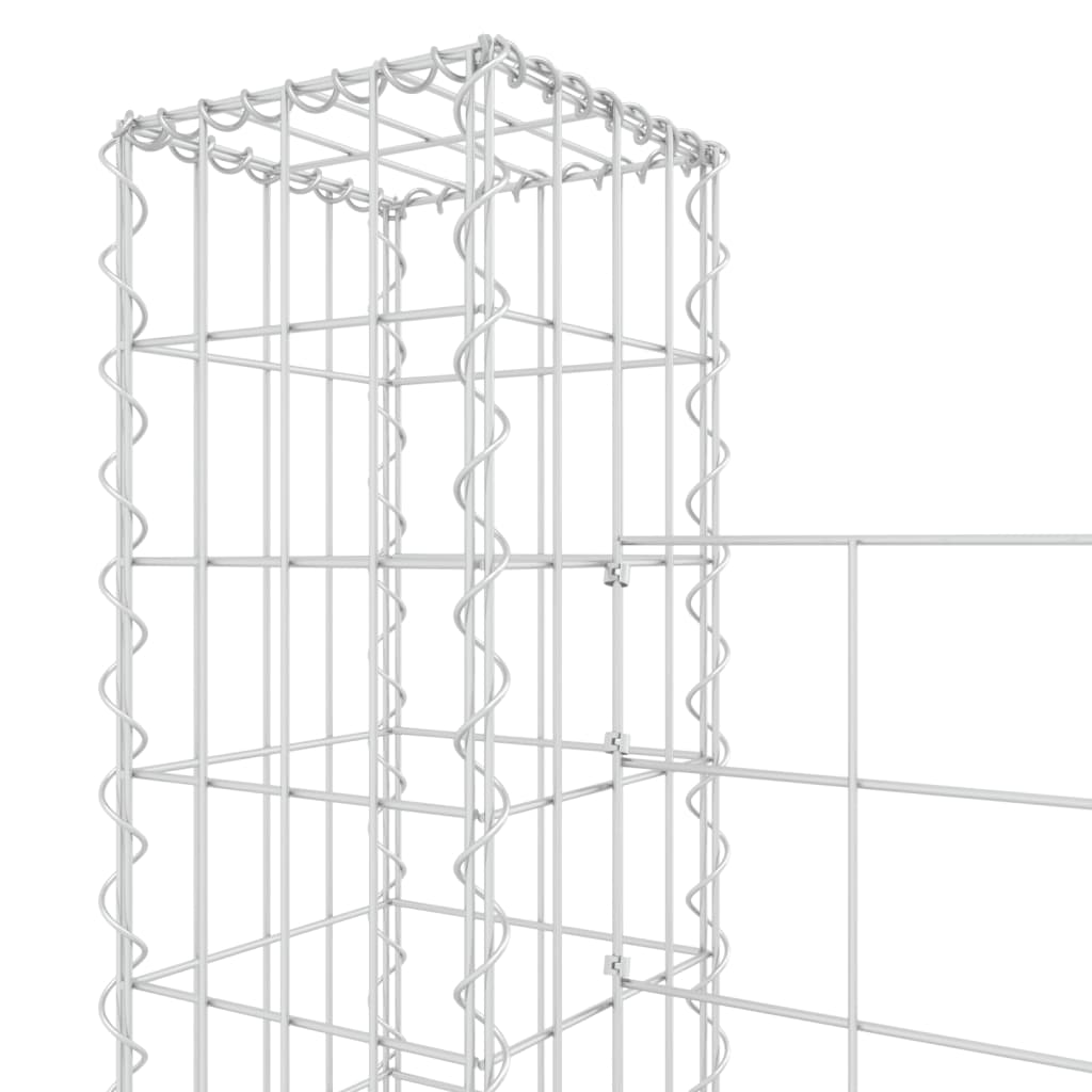 Schanskorf U-vormig met 3 palen 260x20x150 cm ijzer is nu te koop bij PeponiXL, paradijselijk wonen!