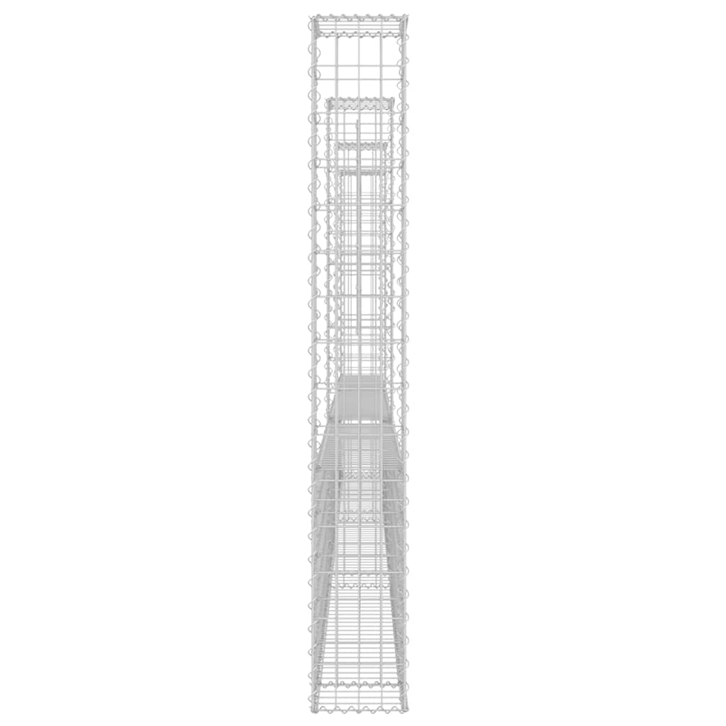 Schanskorf U-vormig met 4 palen 380x20x150 cm ijzer is nu te koop bij PeponiXL, paradijselijk wonen!