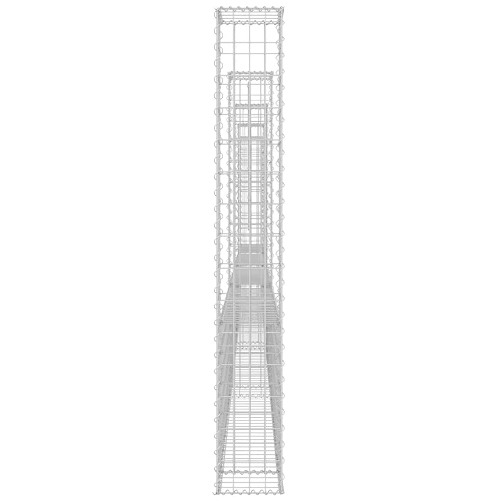 Schanskorf U-vormig met 5 palen 500x20x150 cm ijzer is nu te koop bij PeponiXL, paradijselijk wonen!