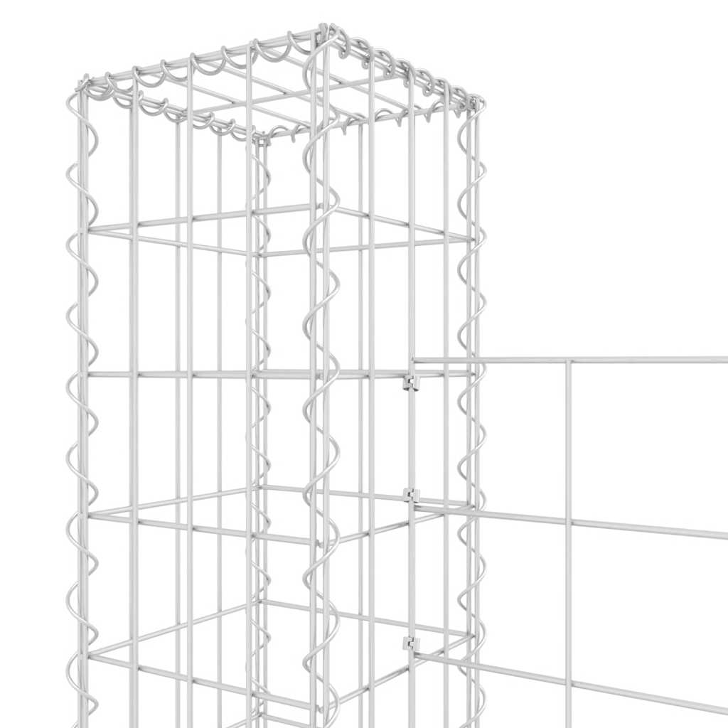 Schanskorf U-vormig met 5 palen 500x20x150 cm ijzer is nu te koop bij PeponiXL, paradijselijk wonen!