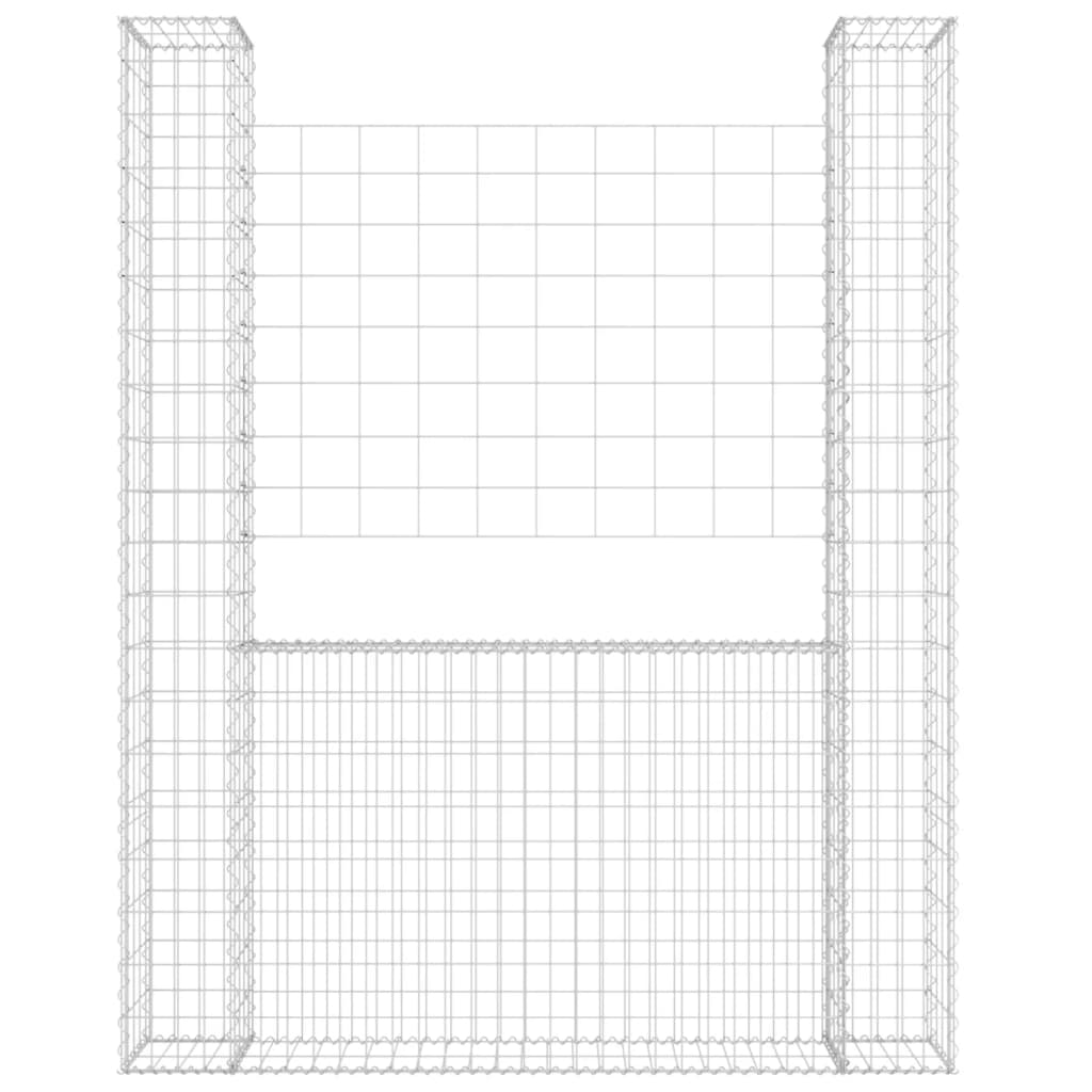 Schanskorf U-vormig met 2 palen 140x20x200 cm ijzer is nu te koop bij PeponiXL, paradijselijk wonen!