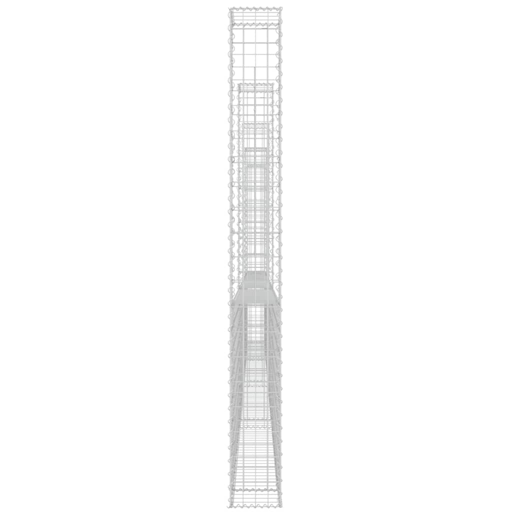 Schanskorf U-vormig met 5 palen 500x20x200 cm ijzer is nu te koop bij PeponiXL, paradijselijk wonen!