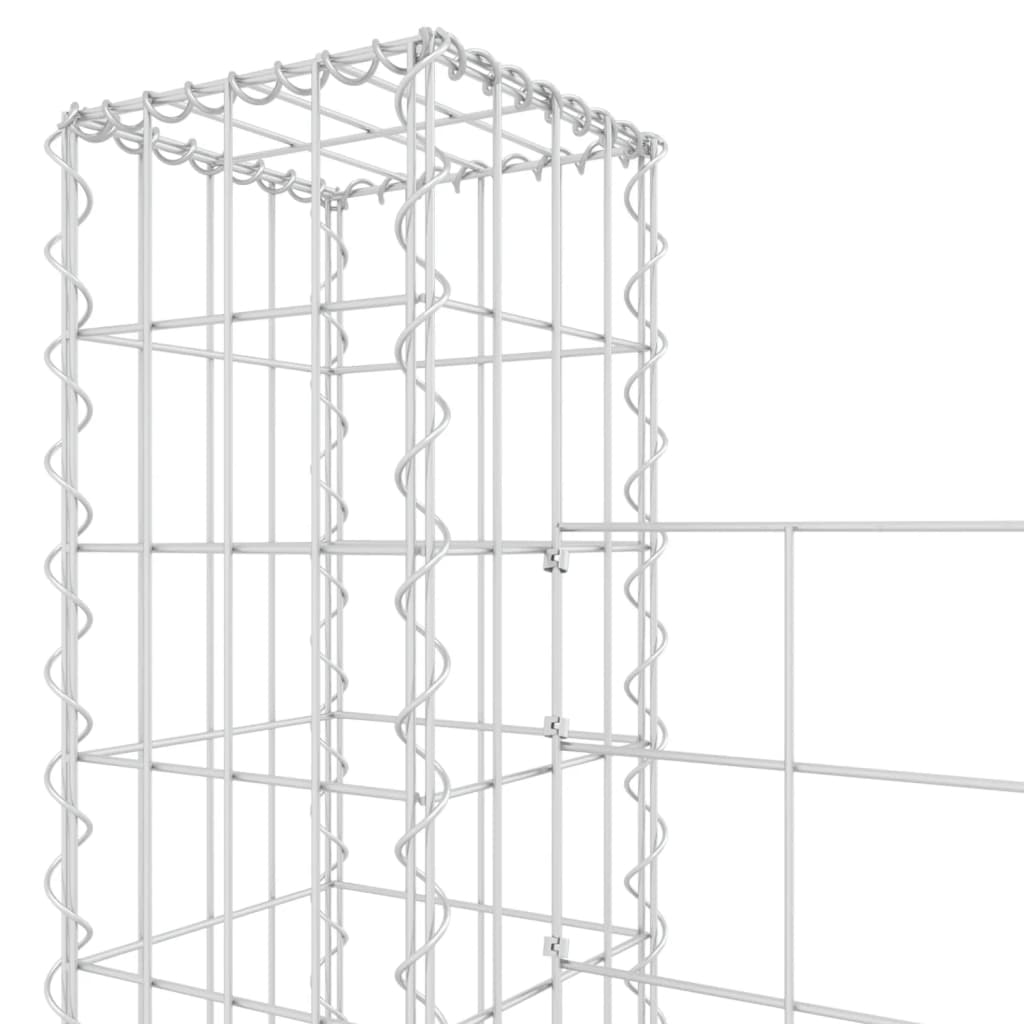 Schanskorf U-vormig met 5 palen 500x20x200 cm ijzer is nu te koop bij PeponiXL, paradijselijk wonen!