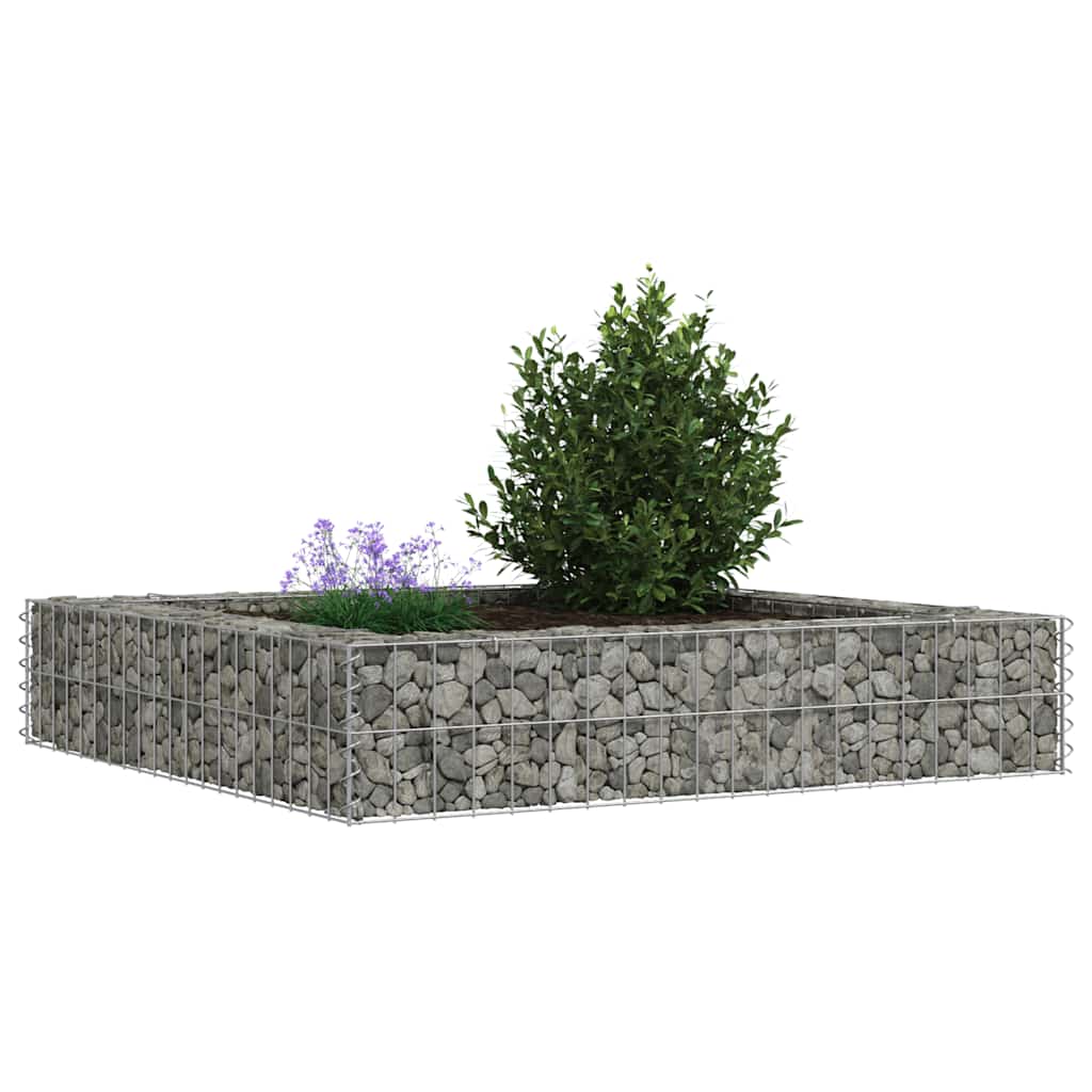 Gabion plantenbak verhoogd 100x100x20 cm gegalvaniseerd staal is nu te koop bij PeponiXL, paradijselijk wonen!