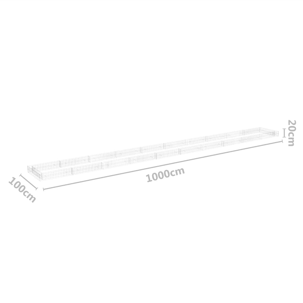 Gabion plantenbak verhoogd 1000x100x20 cm gegalvaniseerd staal is nu te koop bij PeponiXL, paradijselijk wonen!