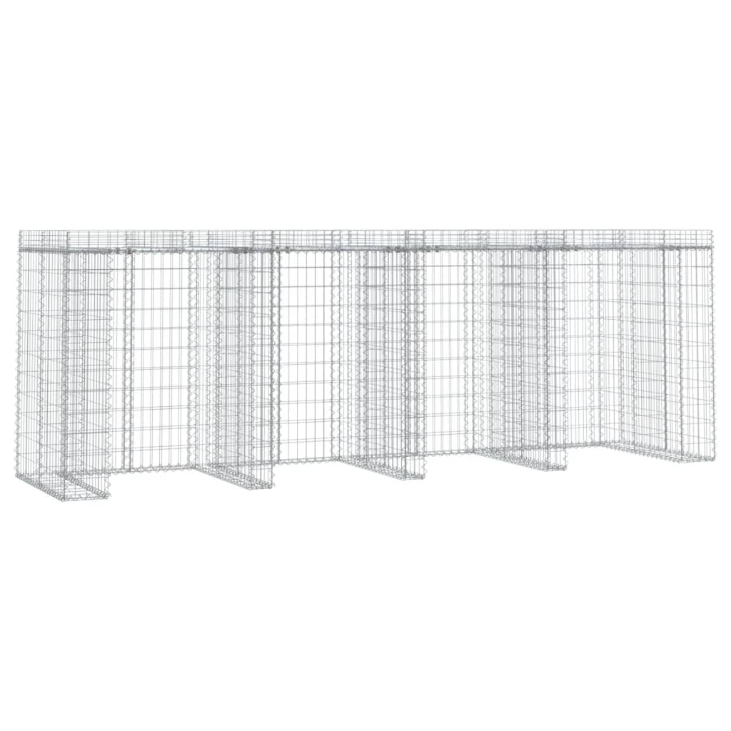 Schanskorf voor vuilnisbak 350x91x120 cm gegalvaniseerd ijzer is nu te koop bij PeponiXL, paradijselijk wonen!