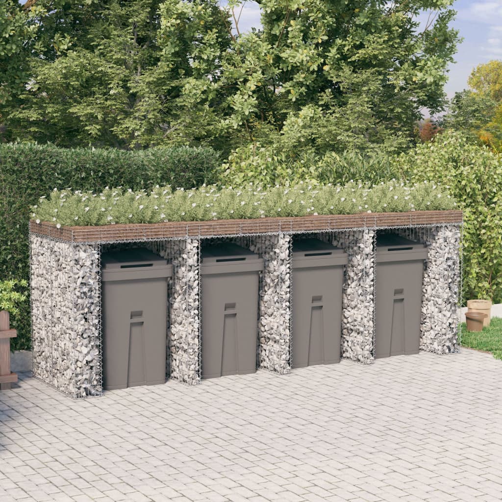 Schanskorf voor vuilnisbak 350x91x120 cm gegalvaniseerd ijzer is nu te koop bij PeponiXL, paradijselijk wonen!