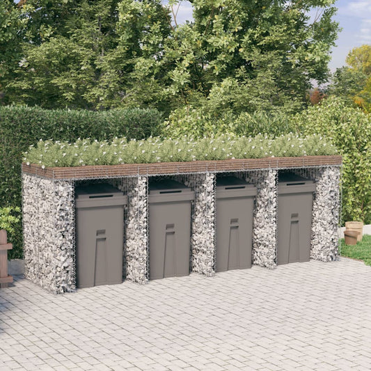 Schanskorf voor vuilnisbak 350x91x120 cm gegalvaniseerd ijzer is nu te koop bij PeponiXL, paradijselijk wonen!