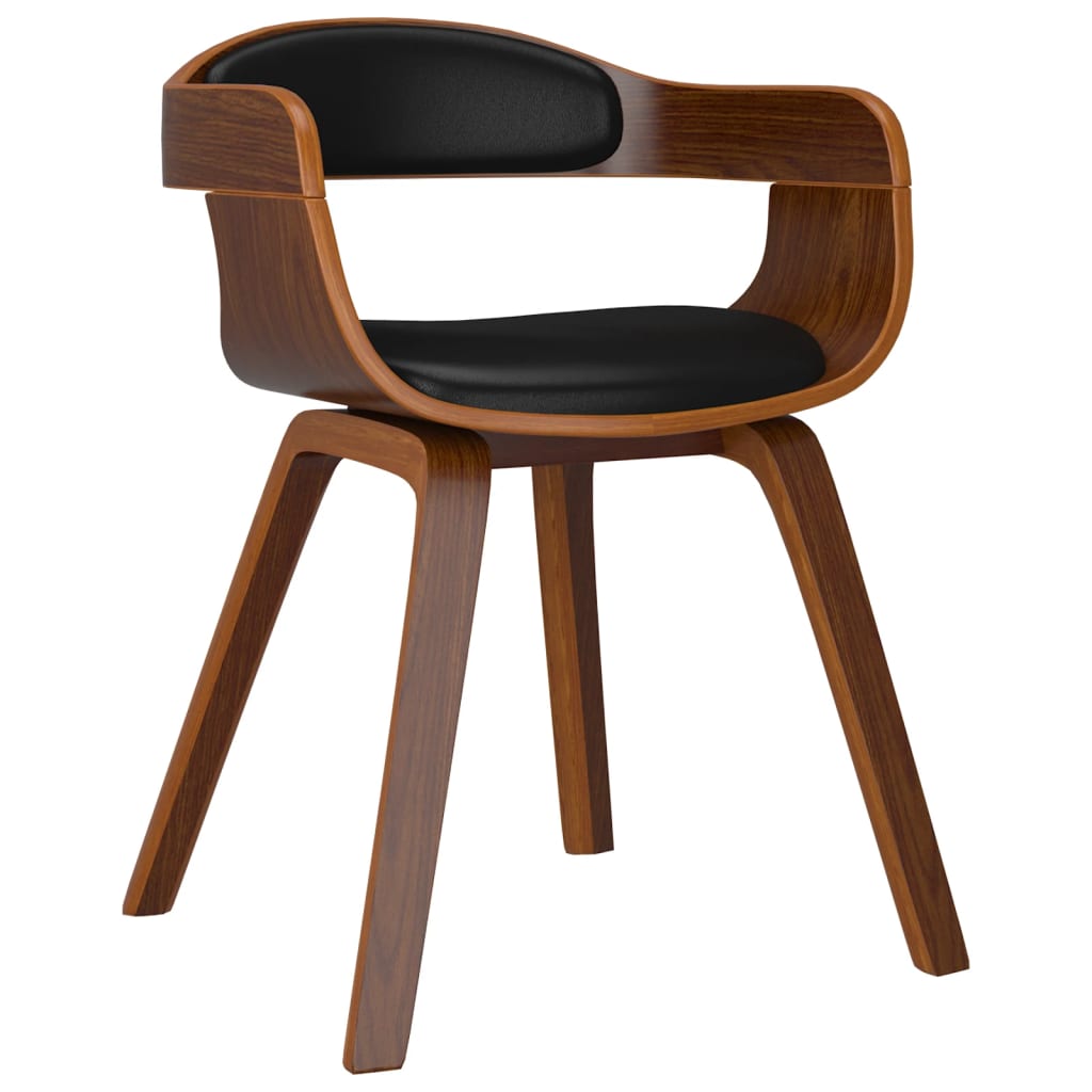 Eetkamerstoel kunstleer en gebogen hout zwart is nu te koop bij PeponiXL, paradijselijk wonen!