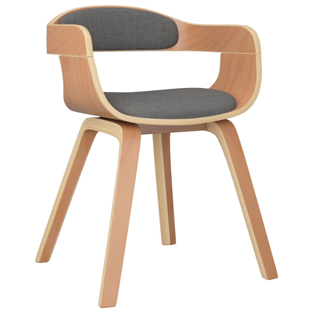 Eetkamerstoel gebogen hout en stof lichtgrijs is nu te koop bij PeponiXL, paradijselijk wonen!