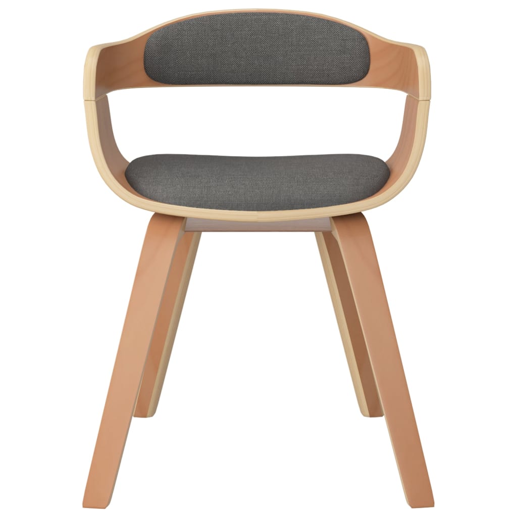 Eetkamerstoel gebogen hout en stof lichtgrijs is nu te koop bij PeponiXL, paradijselijk wonen!