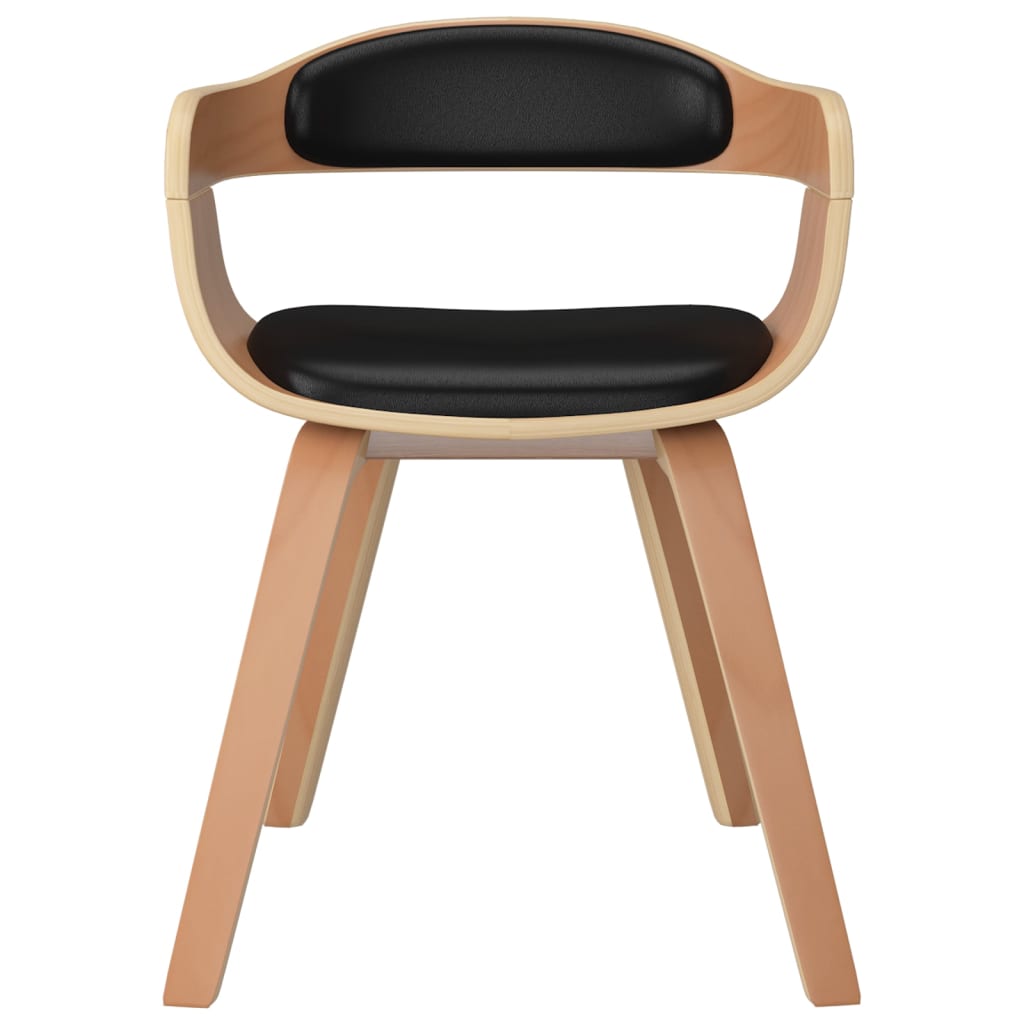 Eetkamerstoelen 2 st gebogen hout en kunstleer zwart is nu te koop bij PeponiXL, paradijselijk wonen!
