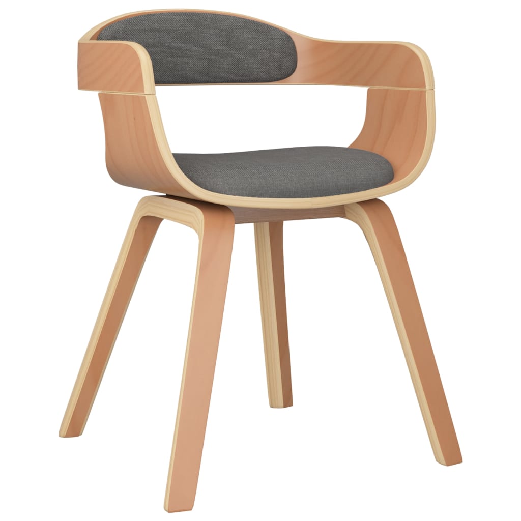 Eetkamerstoel 4 st gebogen hout en stof lichtgrijs is nu te koop bij PeponiXL, paradijselijk wonen!