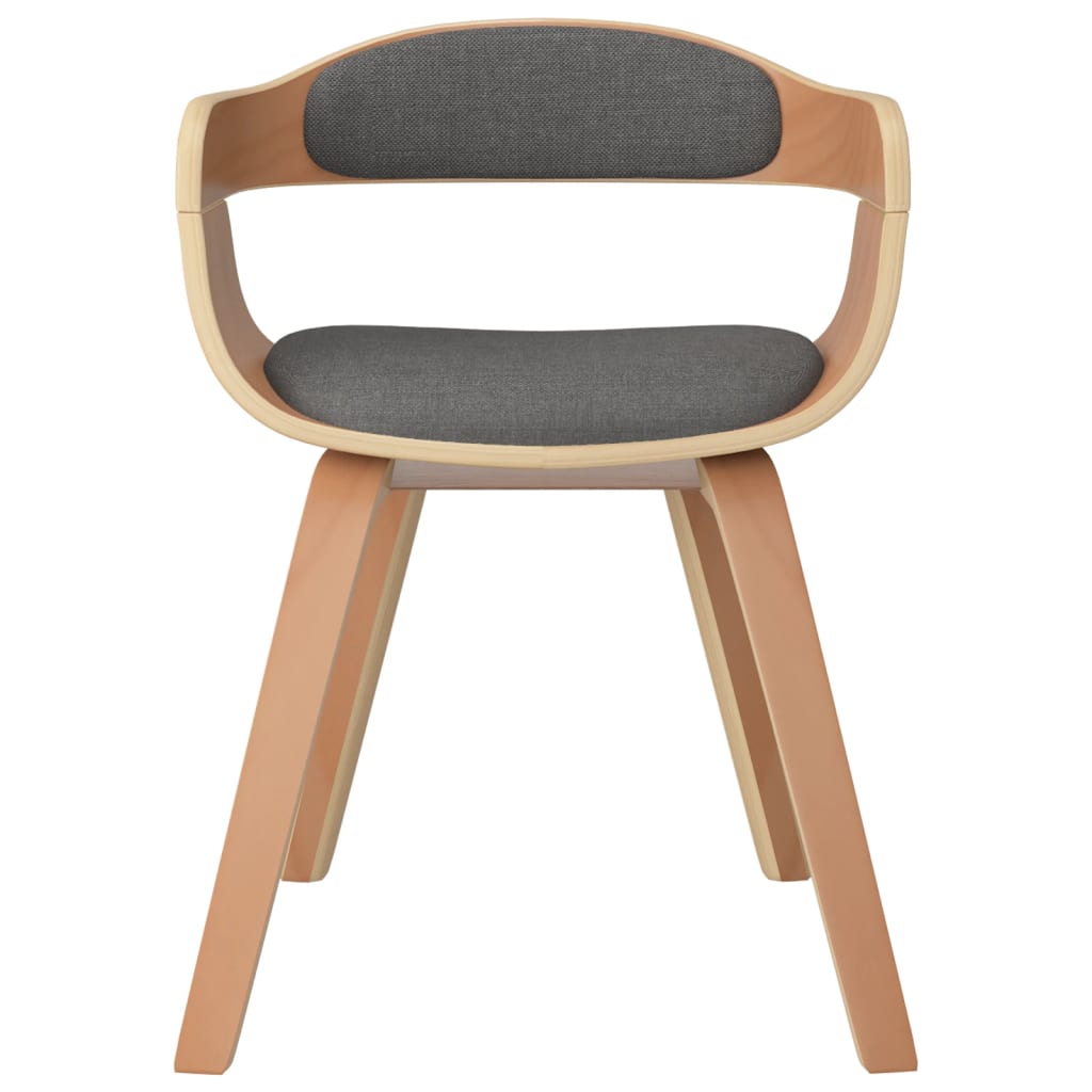 Eetkamerstoel 4 st gebogen hout en stof lichtgrijs is nu te koop bij PeponiXL, paradijselijk wonen!
