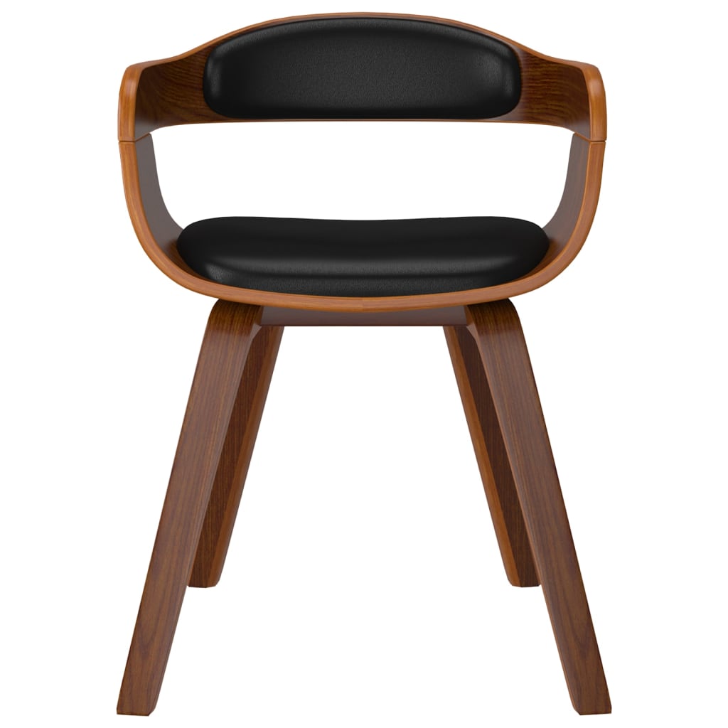 Eetkamerstoelen 6 st gebogen hout en kunstleer zwart is nu te koop bij PeponiXL, paradijselijk wonen!