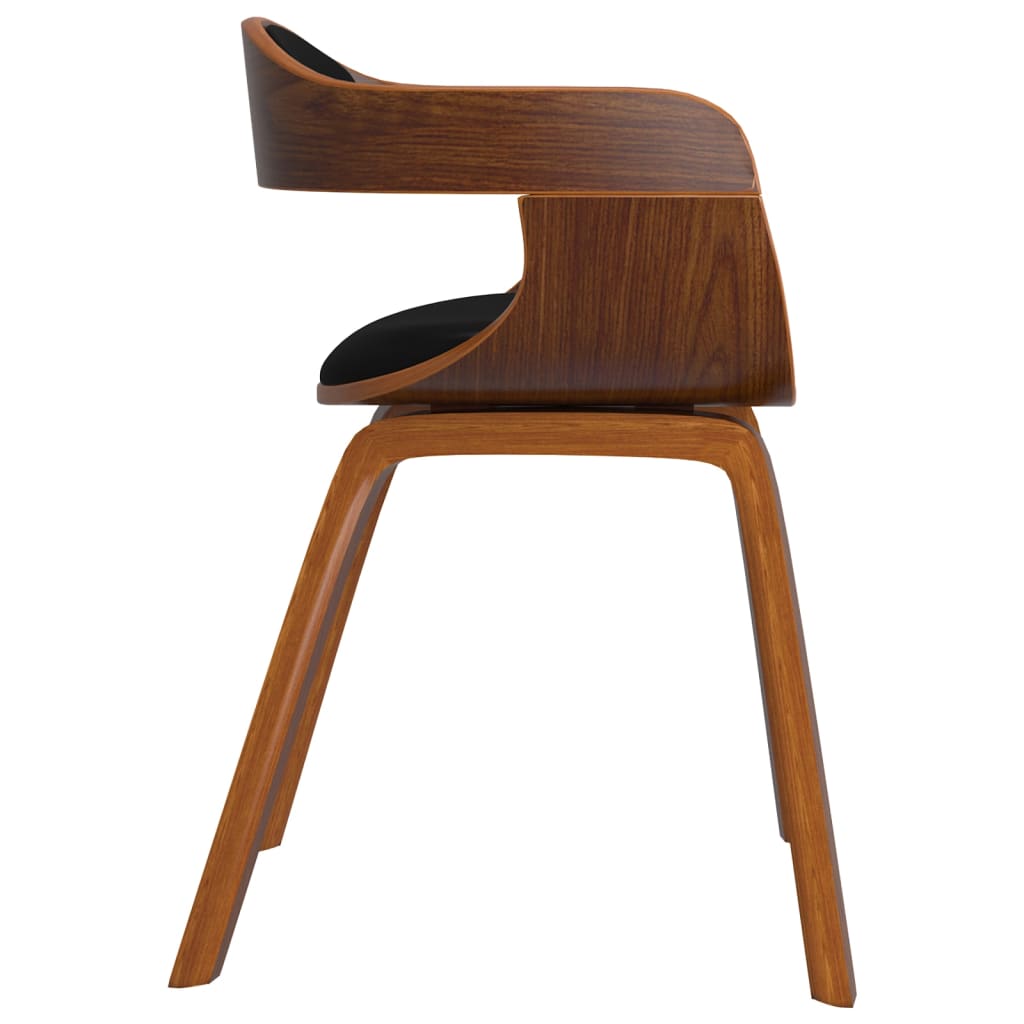 Eetkamerstoelen 6 st gebogen hout en kunstleer zwart is nu te koop bij PeponiXL, paradijselijk wonen!