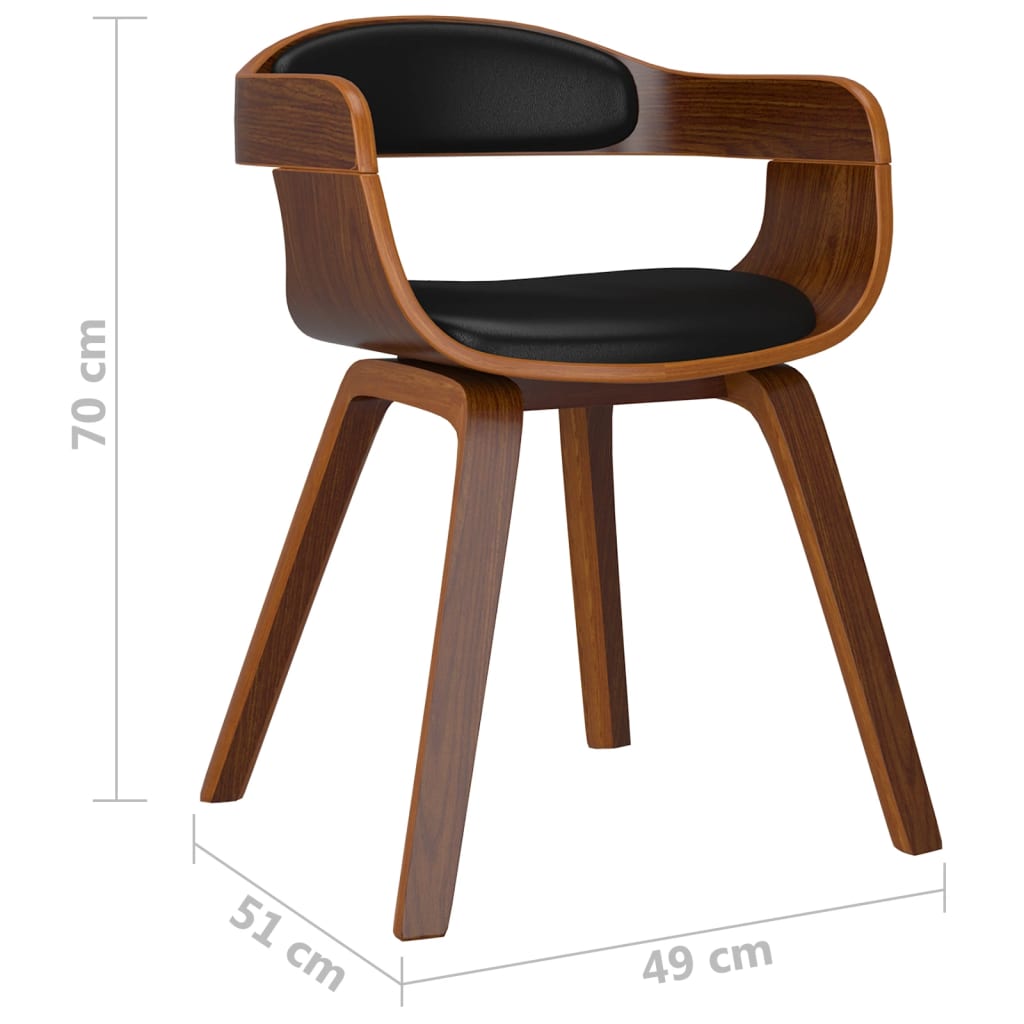 Eetkamerstoelen 6 st gebogen hout en kunstleer zwart is nu te koop bij PeponiXL, paradijselijk wonen!