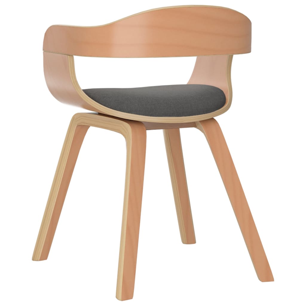 Eetkamerstoel 6 st gebogen hout en stof lichtgrijs is nu te koop bij PeponiXL, paradijselijk wonen!
