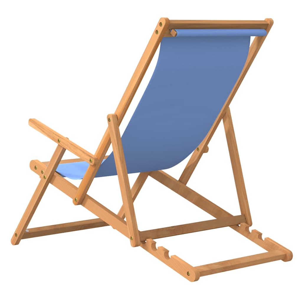 Strandstoel inklapbaar massief teakhout blauw is nu te koop bij PeponiXL, paradijselijk wonen!
