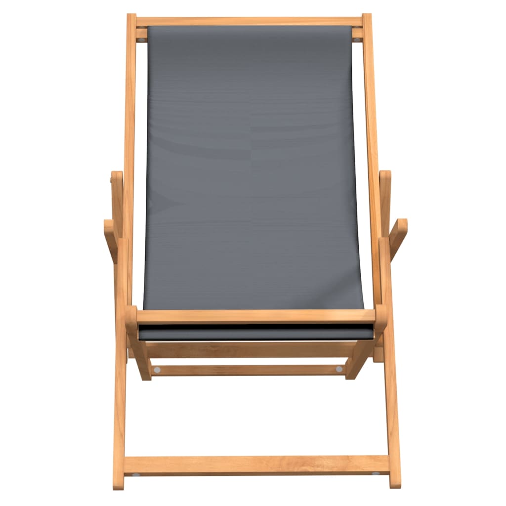 Strandstoel inklapbaar massief teakhout grijs is nu te koop bij PeponiXL, paradijselijk wonen!