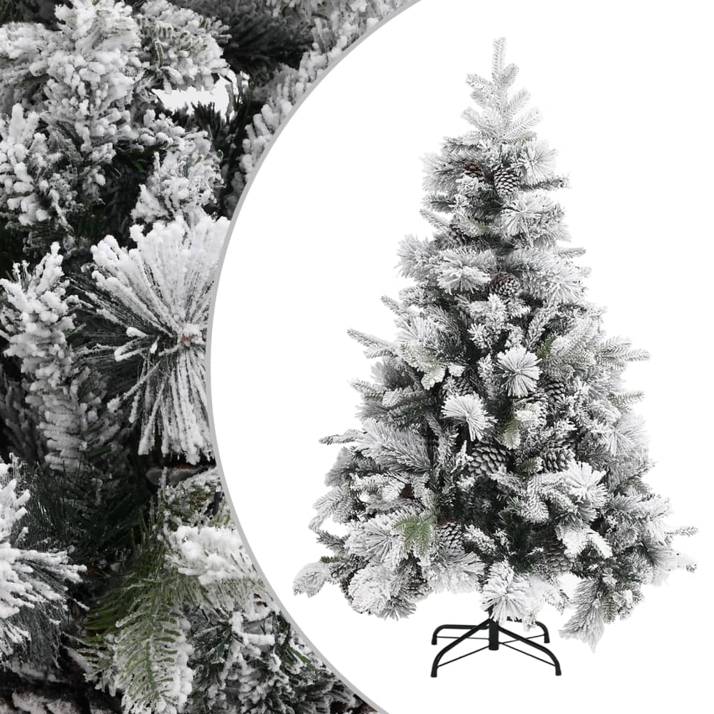Kerstboom met dennenappels en sneeuw 150 cm PVC en PE is nu te koop bij PeponiXL, paradijselijk wonen!