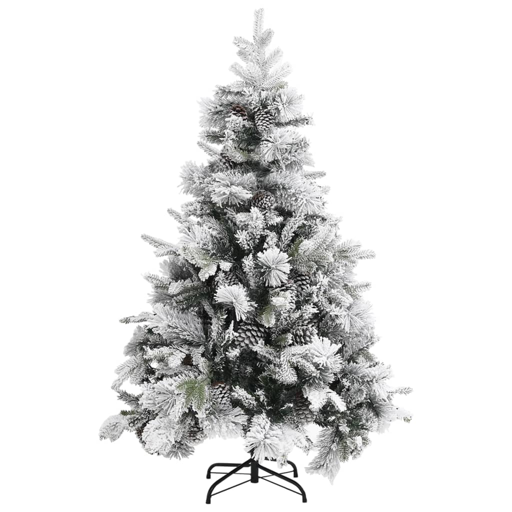 Kerstboom met dennenappels en sneeuw 150 cm PVC en PE is nu te koop bij PeponiXL, paradijselijk wonen!
