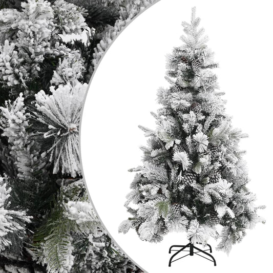 Kerstboom met dennenappels en sneeuw 195 cm PVC en PE is nu te koop bij PeponiXL, paradijselijk wonen!