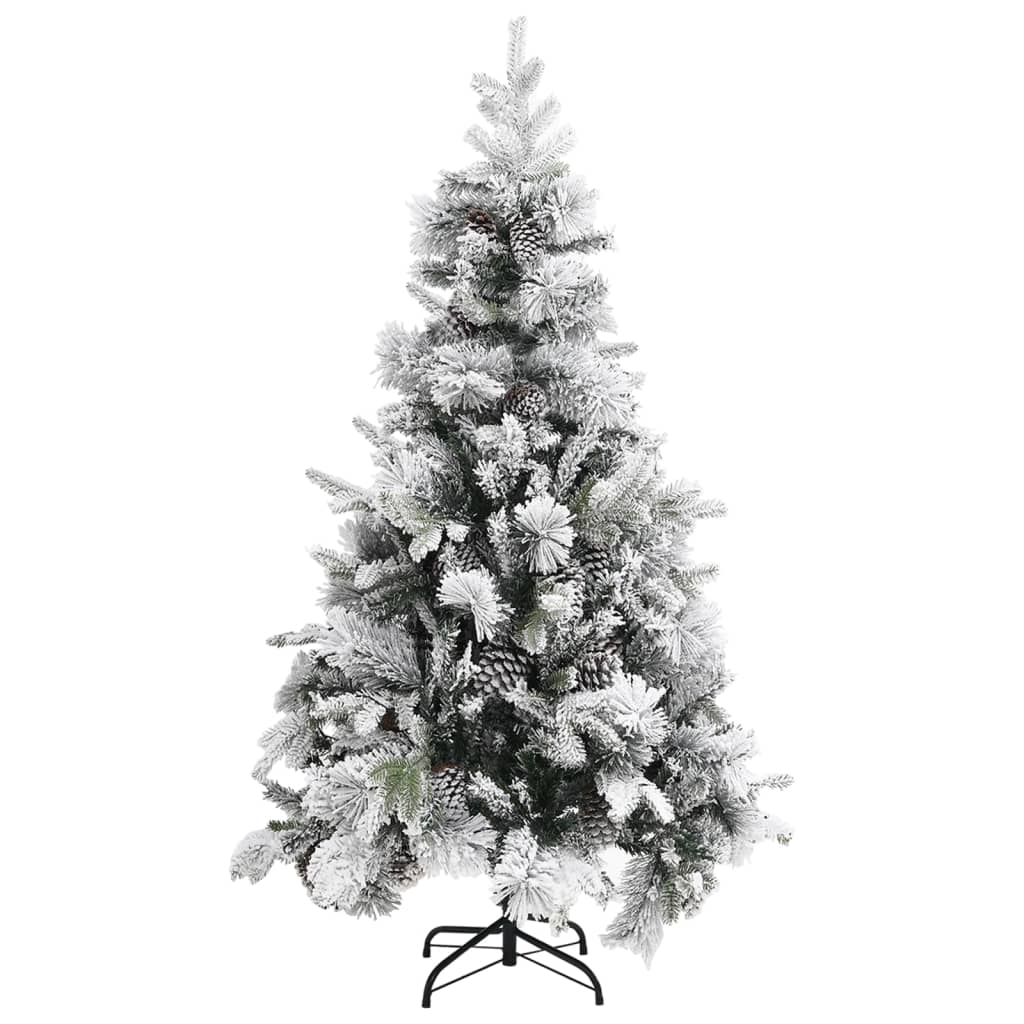 Kerstboom met dennenappels en sneeuw 195 cm PVC en PE is nu te koop bij PeponiXL, paradijselijk wonen!