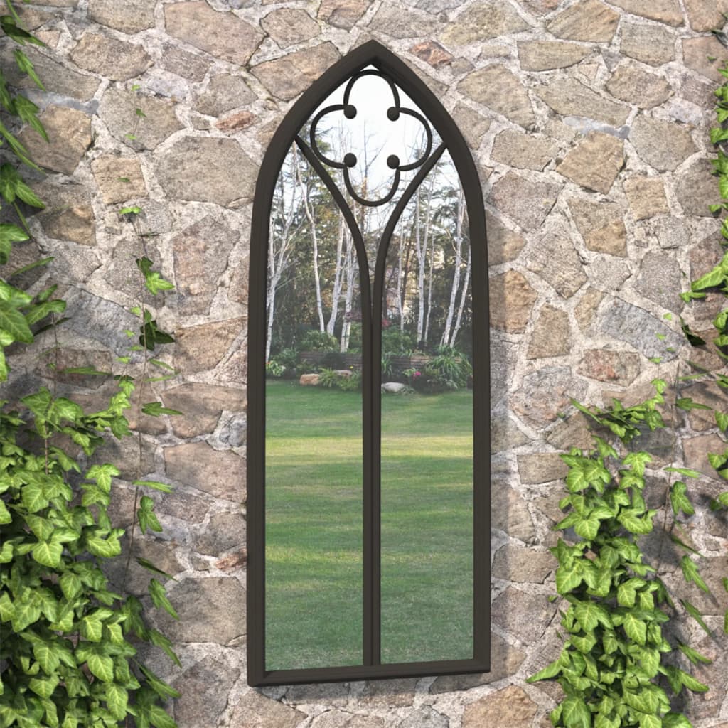 Tuinspiegel 100x45 cm ijzer zwart is nu te koop bij PeponiXL, paradijselijk wonen!
