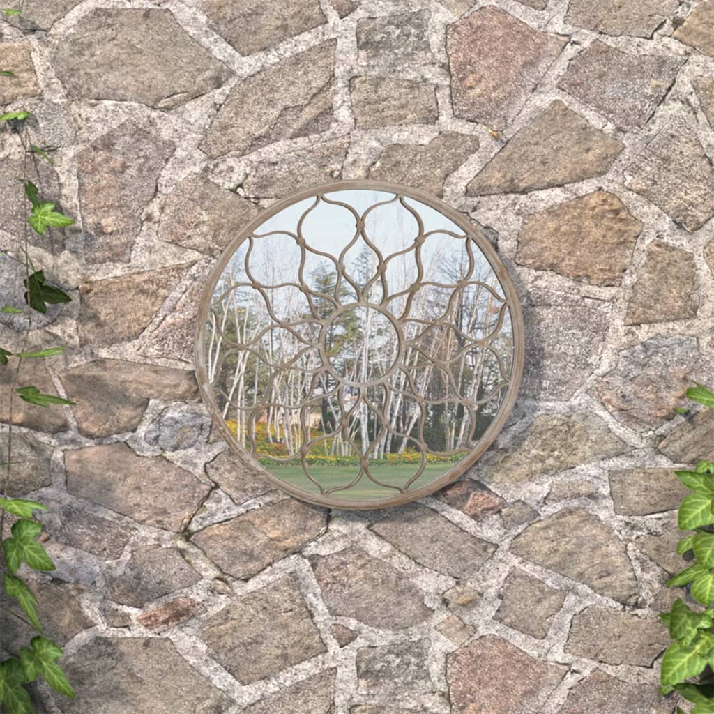 Tuinspiegel rond 40x3 cm ijzer zandkleurig is nu te koop bij PeponiXL, paradijselijk wonen!