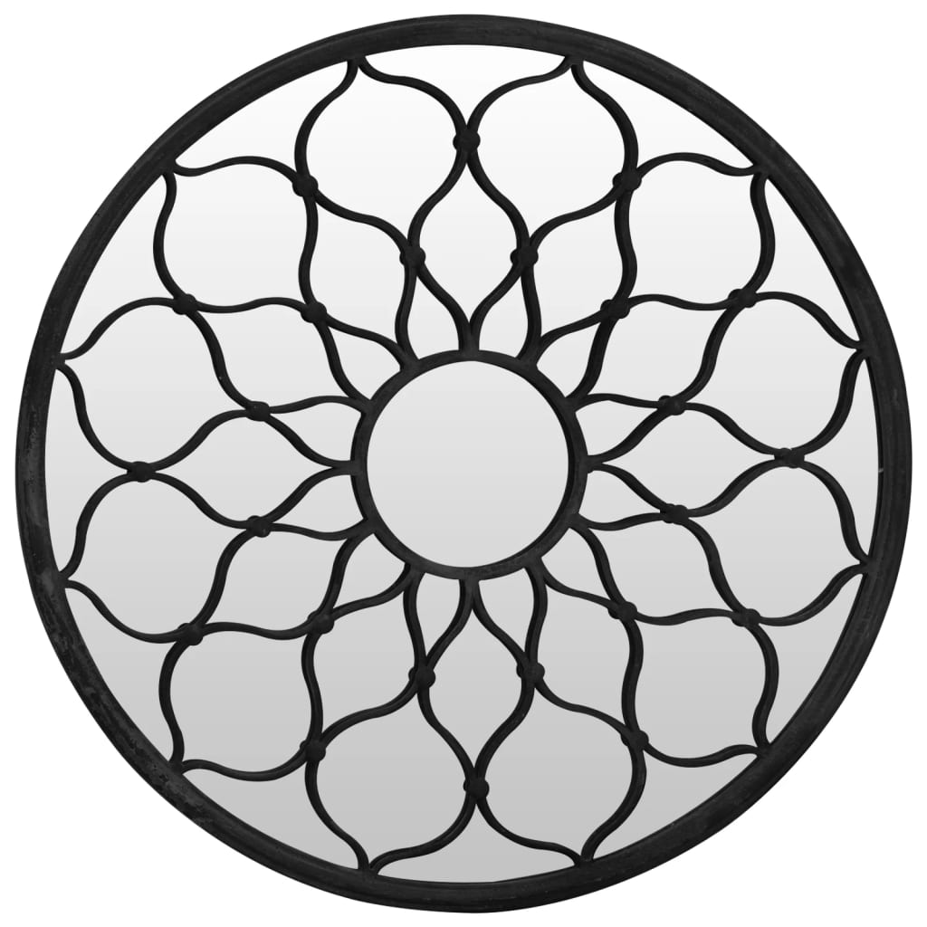 Tuinspiegel rond 60x3 cm ijzer zwart is nu te koop bij PeponiXL, paradijselijk wonen!