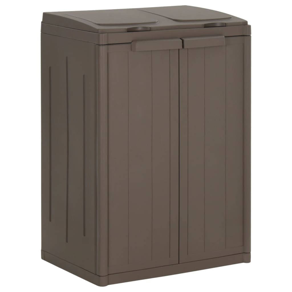 Vuilnisbak met 2 deuren 65x45x88 cm polypropeen bruin is nu te koop bij PeponiXL, paradijselijk wonen!