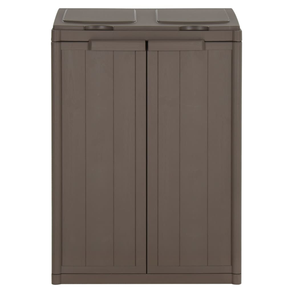 Vuilnisbak met 2 deuren 65x45x88 cm polypropeen bruin is nu te koop bij PeponiXL, paradijselijk wonen!