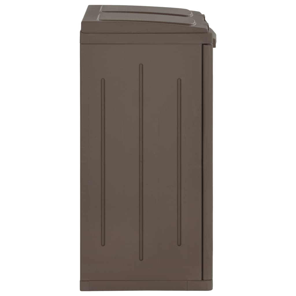 Vuilnisbak met 2 deuren 65x45x88 cm polypropeen bruin is nu te koop bij PeponiXL, paradijselijk wonen!