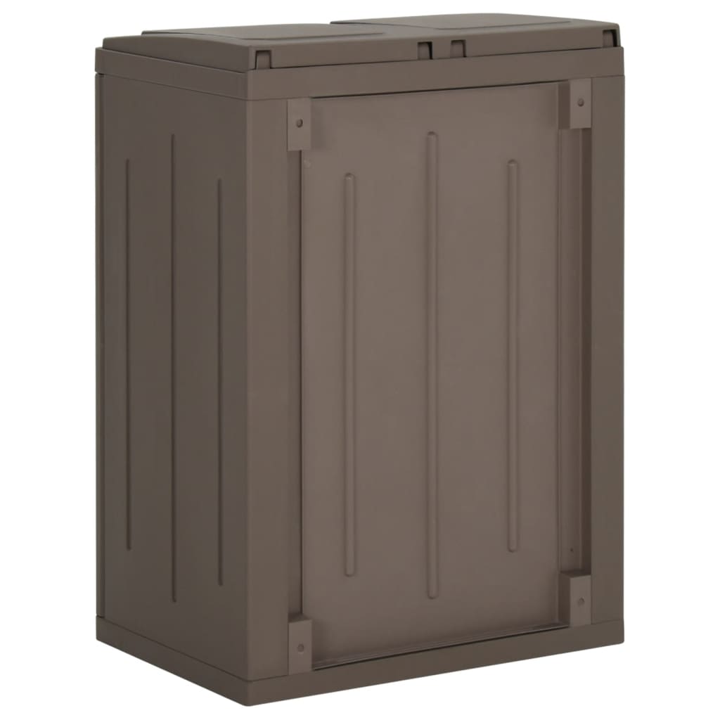 Vuilnisbak met 2 deuren 65x45x88 cm polypropeen bruin is nu te koop bij PeponiXL, paradijselijk wonen!