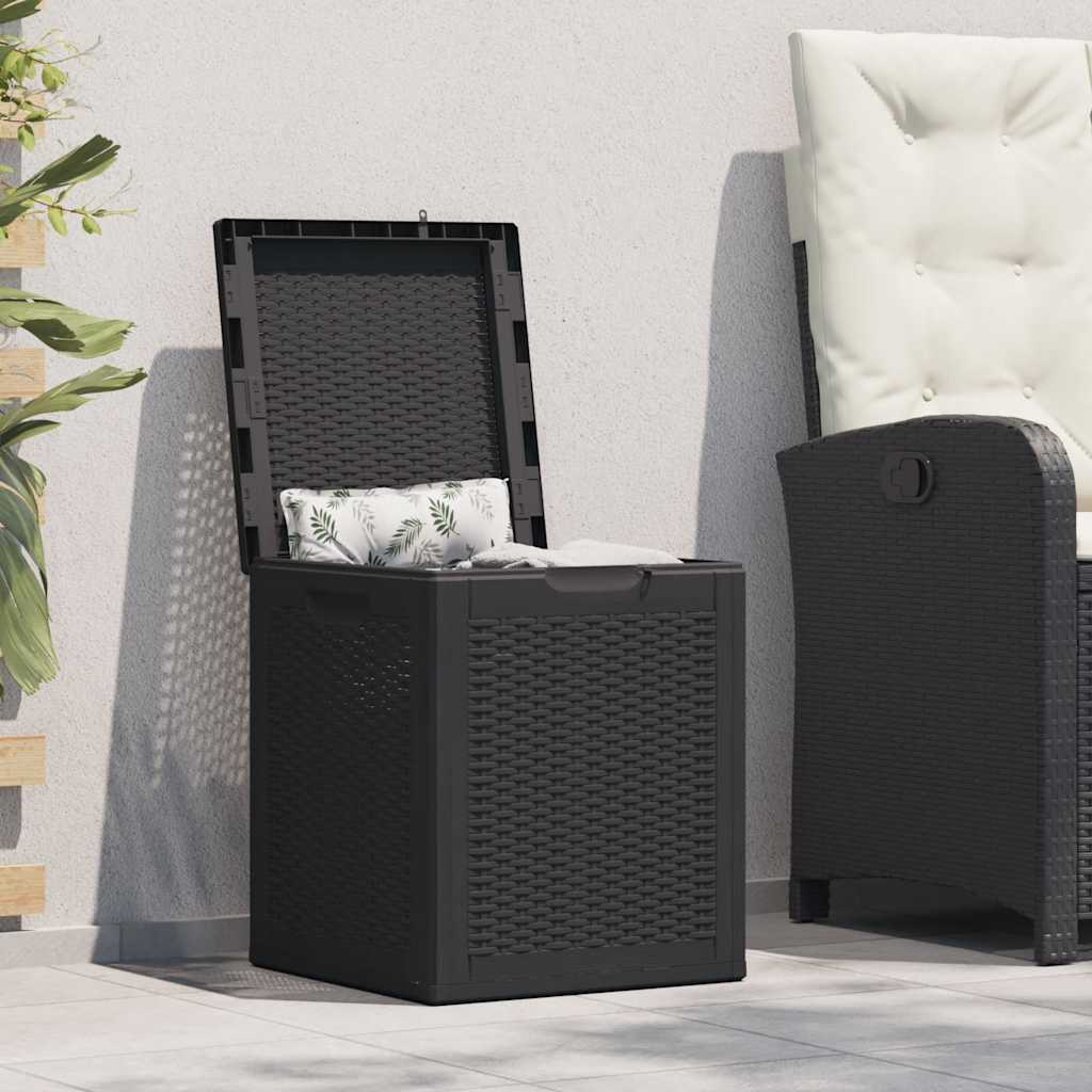 Tuinbox 90 L PP rattan zwart is nu te koop bij PeponiXL, paradijselijk wonen!