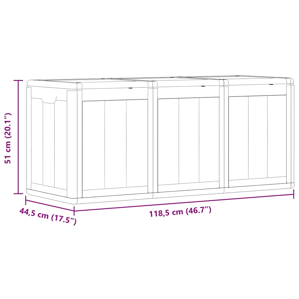 Tuinbox 270 L PP houtlook grijs is nu te koop bij PeponiXL, paradijselijk wonen!