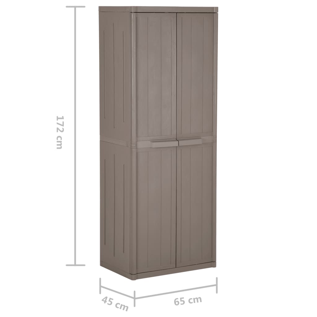 Tuinkast 65x45x172 cm polypropyleen hout-look bruin is nu te koop bij PeponiXL, paradijselijk wonen!