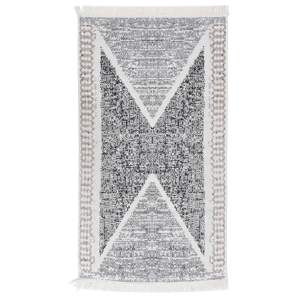 Vloerkleed 120x180 cm katoen zwart en grijs is nu te koop bij PeponiXL, paradijselijk wonen!