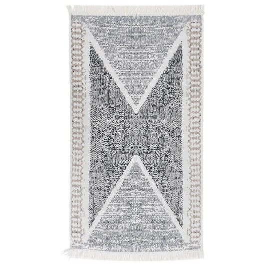 Vloerkleed 120x180 cm katoen zwart en grijs is nu te koop bij PeponiXL, paradijselijk wonen!