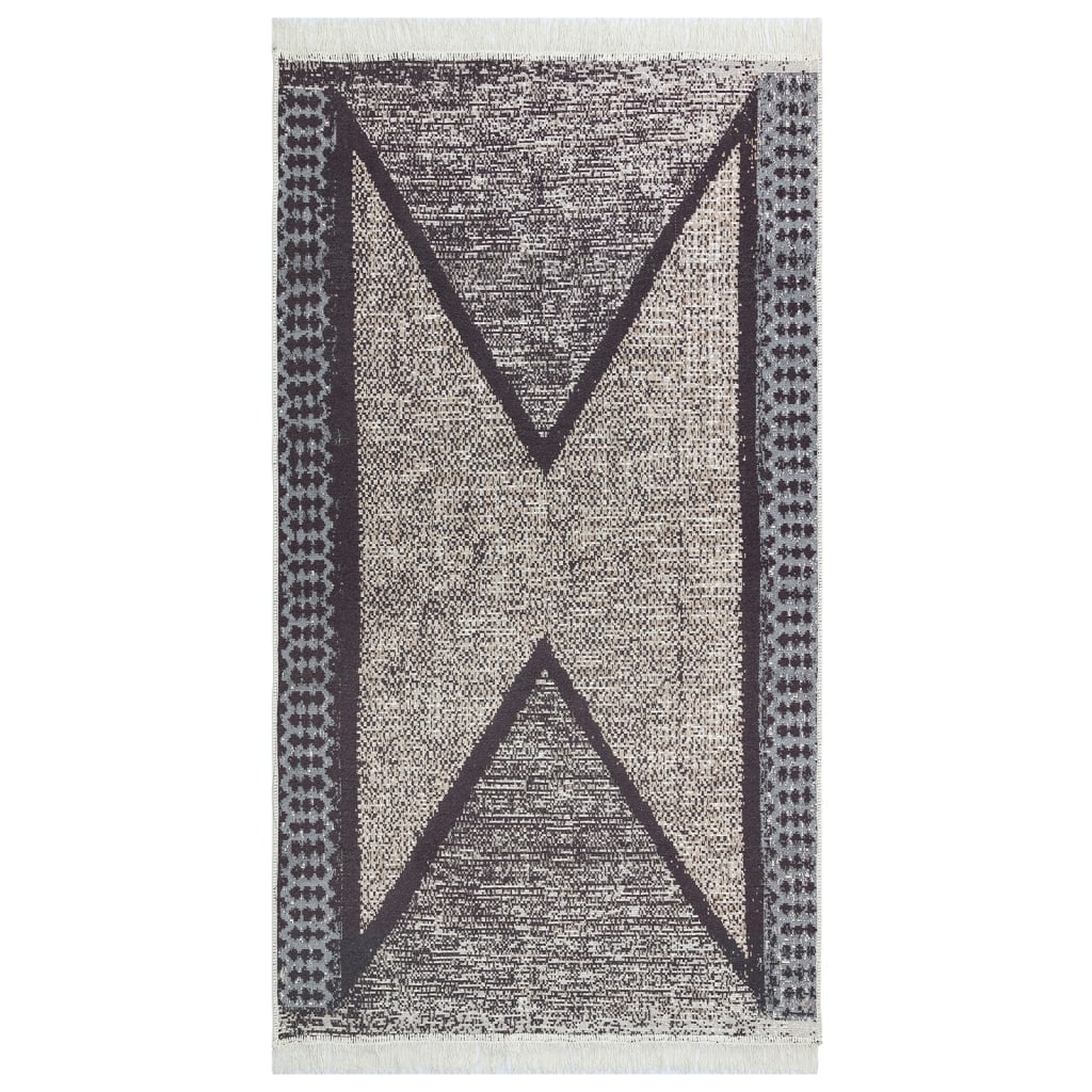 Vloerkleed 120x180 cm katoen zwart en grijs is nu te koop bij PeponiXL, paradijselijk wonen!