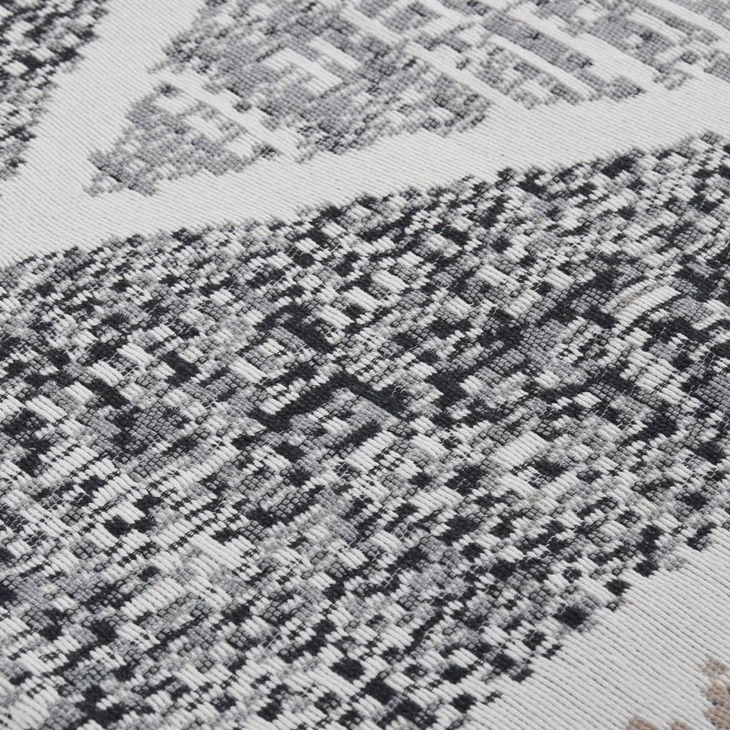 Vloerkleed 120x180 cm katoen zwart en grijs is nu te koop bij PeponiXL, paradijselijk wonen!