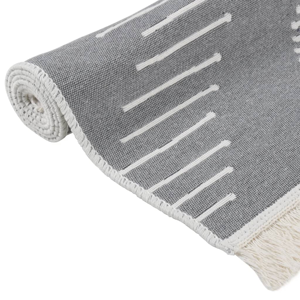 Vloerkleed 160x230 cm katoen donkergrijs is nu te koop bij PeponiXL, paradijselijk wonen!