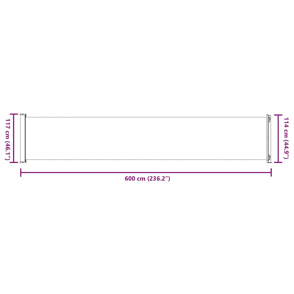 Tuinscherm uittrekbaar 117x600 cm grijs is nu te koop bij PeponiXL, paradijselijk wonen!
