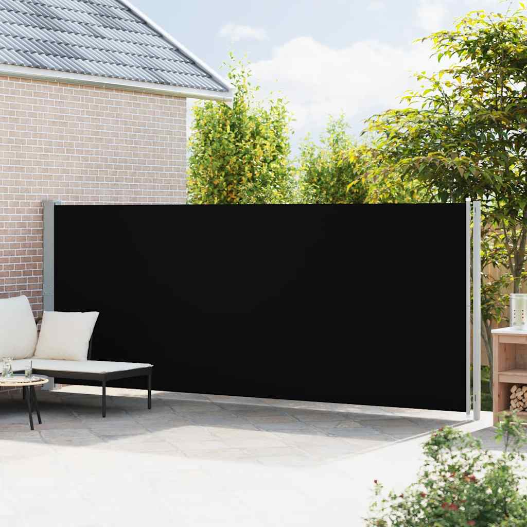 Tuinscherm uittrekbaar 180x600 cm zwart is nu te koop bij PeponiXL, paradijselijk wonen!