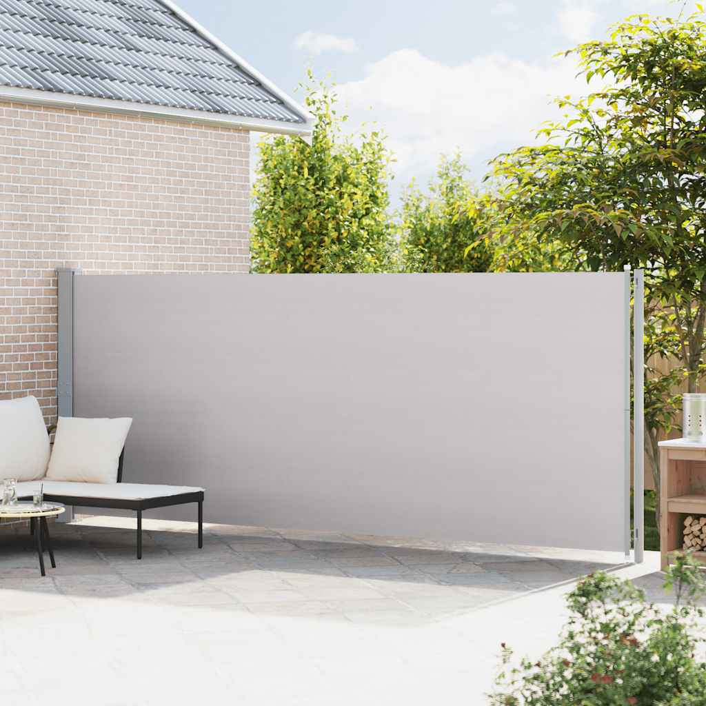 Tuinscherm uittrekbaar 180x600 cm grijs is nu te koop bij PeponiXL, paradijselijk wonen!