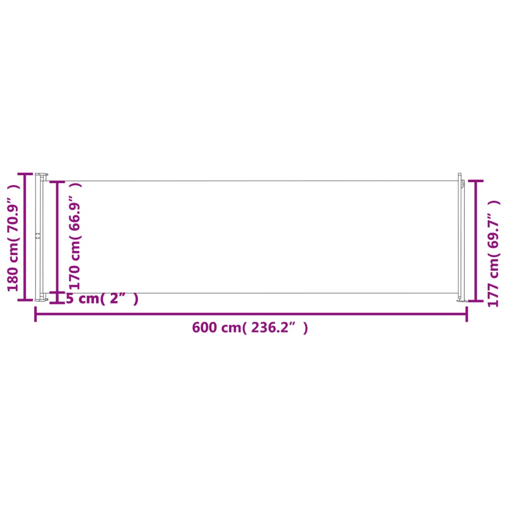 Tuinscherm uittrekbaar 180x600 cm bruin is nu te koop bij PeponiXL, paradijselijk wonen!