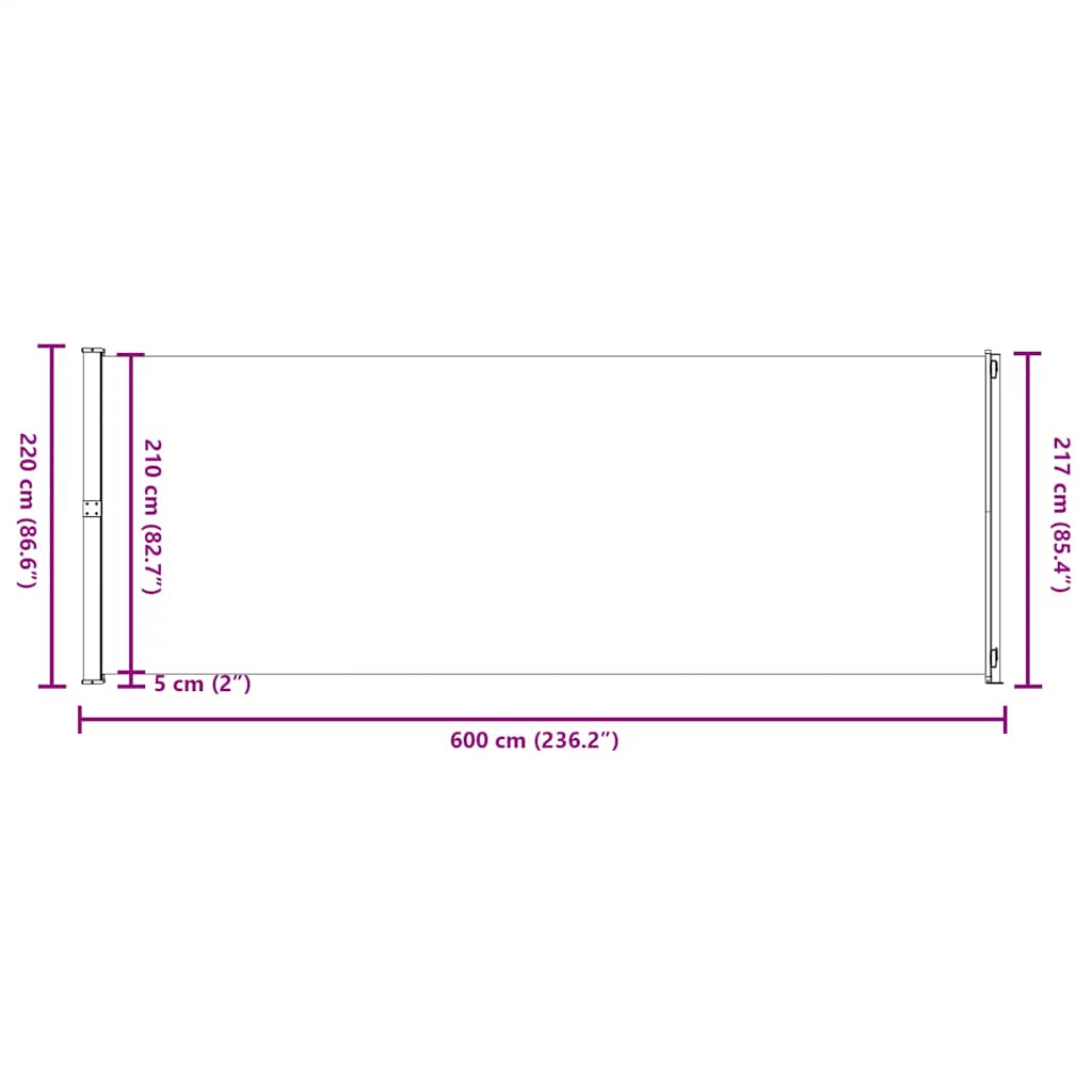 Tuinscherm uittrekbaar 220x600 cm rood is nu te koop bij PeponiXL, paradijselijk wonen!