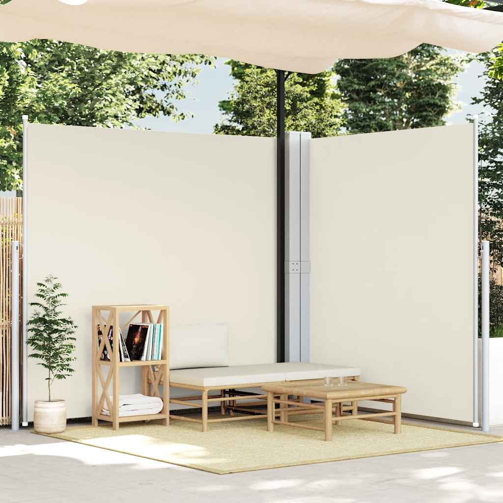 Windscherm uittrekbaar 200x600 cm crèmekleurig is nu te koop bij PeponiXL, paradijselijk wonen!