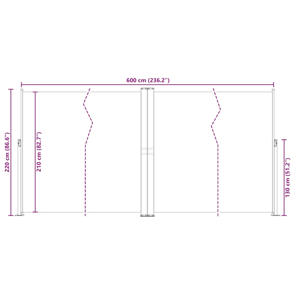 Windscherm uittrekbaar 220x600 cm rood is nu te koop bij PeponiXL, paradijselijk wonen!